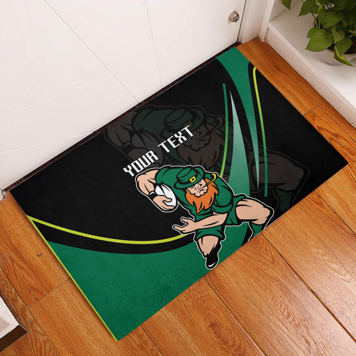 Custom Ireland Rugby Rubber Doormat Irish Shamrocks Warriors Sporty Style - Wonder Print Shop