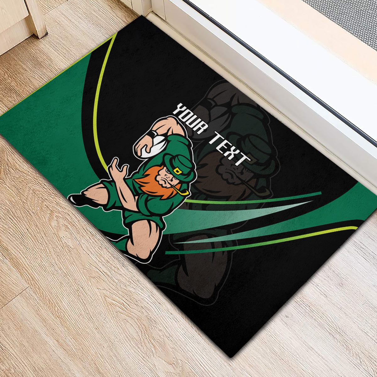 Custom Ireland Rugby Rubber Doormat Irish Shamrocks Warriors Sporty Style - Wonder Print Shop