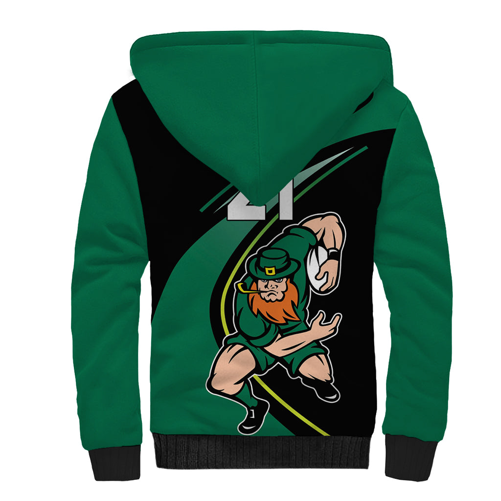 Custom Ireland Rugby Sherpa Hoodie Irish Shamrocks Warriors Sporty Style - Wonder Print Shop