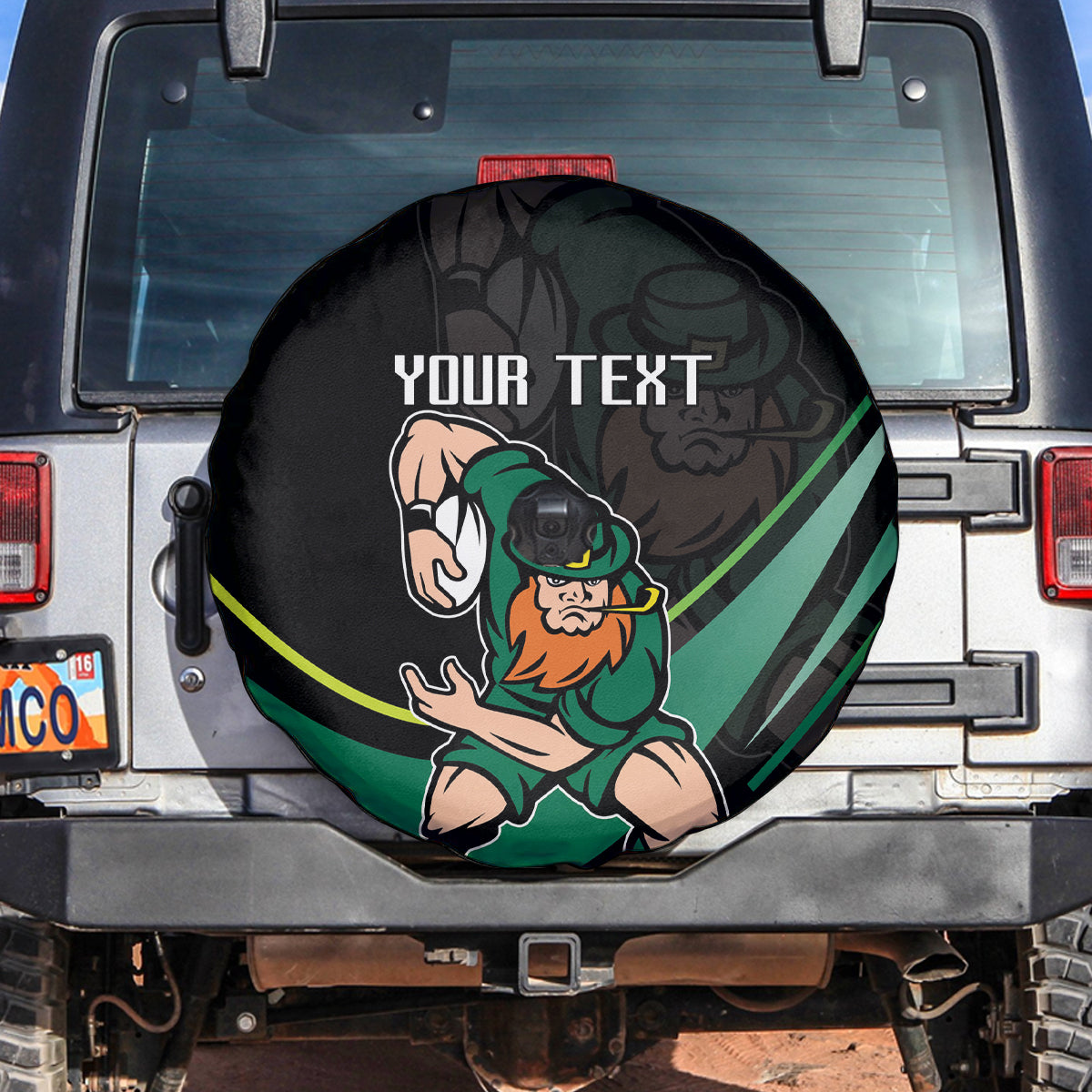 Custom Ireland Rugby Spare Tire Cover Irish Shamrocks Warriors Sporty Style - Wonder Print Shop