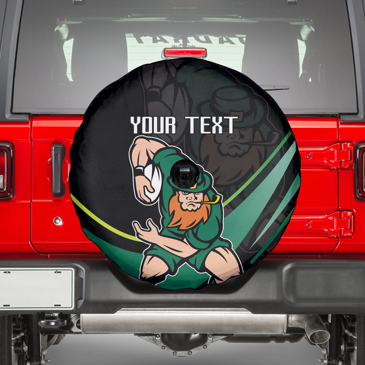 Custom Ireland Rugby Spare Tire Cover Irish Shamrocks Warriors Sporty Style - Wonder Print Shop