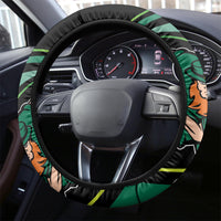 Custom Ireland Rugby Steering Wheel Cover Irish Shamrocks Warriors Sporty Style - Wonder Print Shop