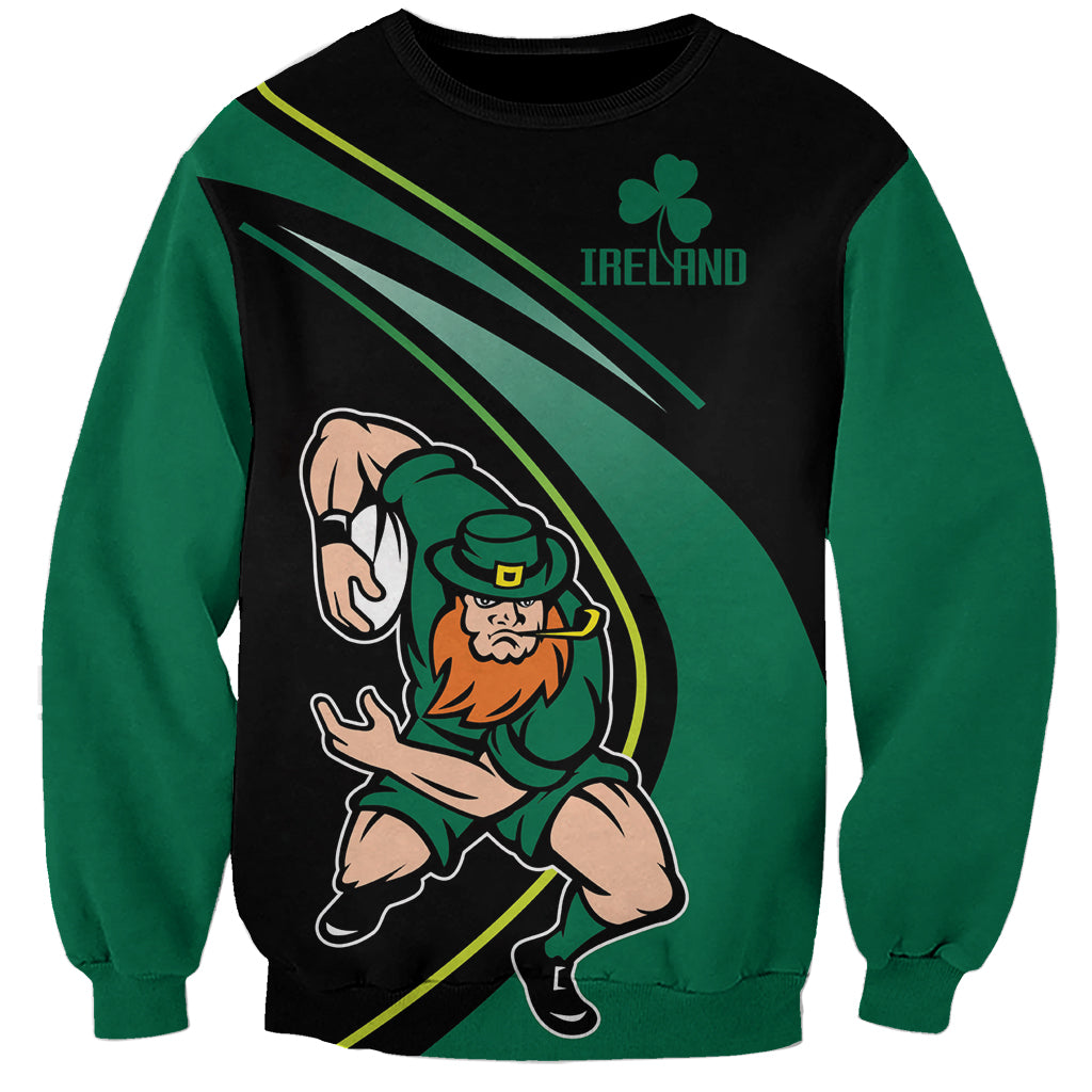 Custom Ireland Rugby Sweatshirt Irish Shamrocks Warriors Sporty Style - Wonder Print Shop