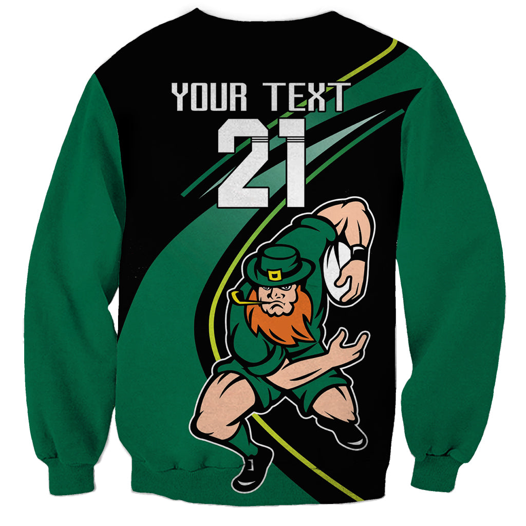 Custom Ireland Rugby Sweatshirt Irish Shamrocks Warriors Sporty Style - Wonder Print Shop
