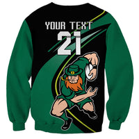 Custom Ireland Rugby Sweatshirt Irish Shamrocks Warriors Sporty Style - Wonder Print Shop