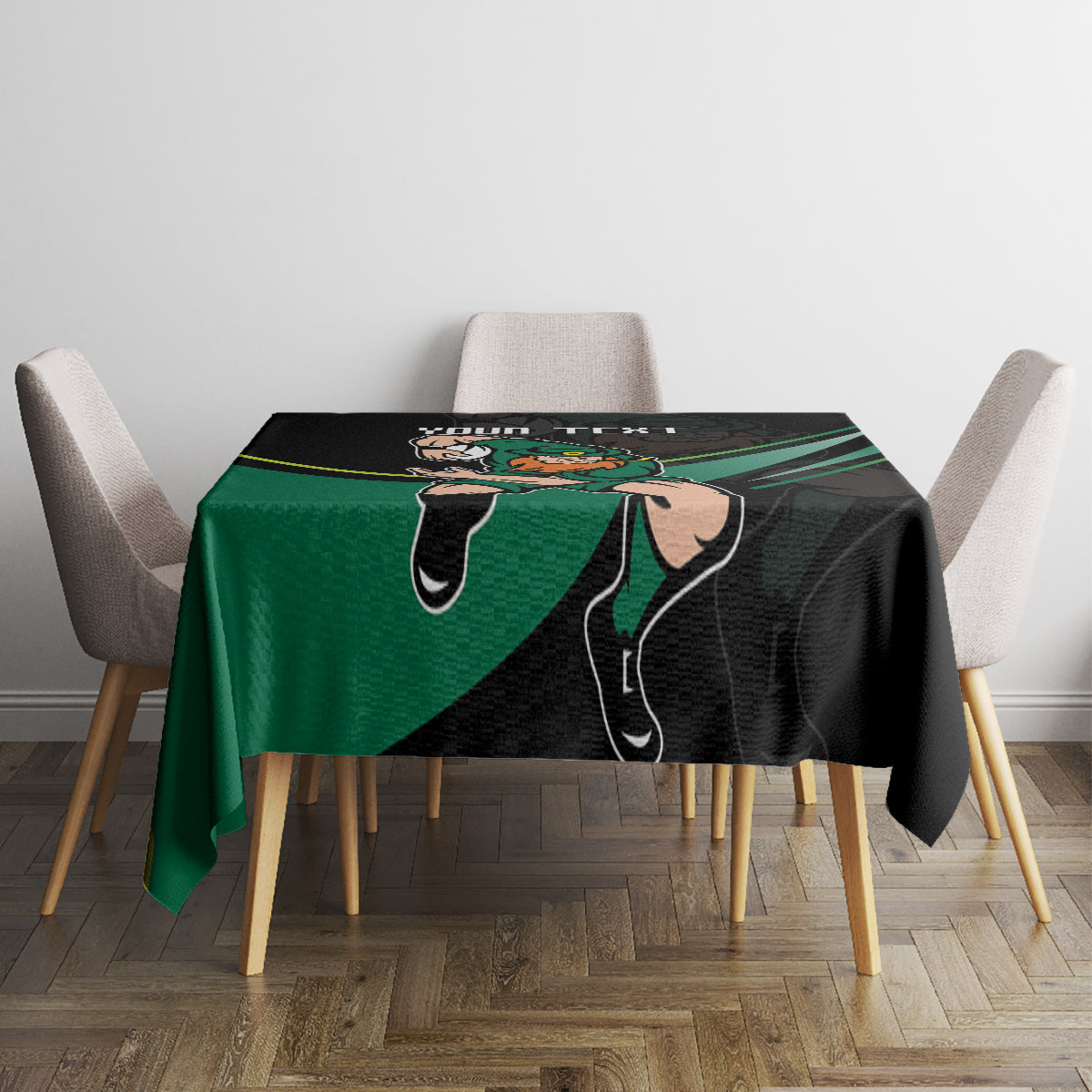 Custom Ireland Rugby Tablecloth Irish Shamrocks Warriors Sporty Style - Wonder Print Shop