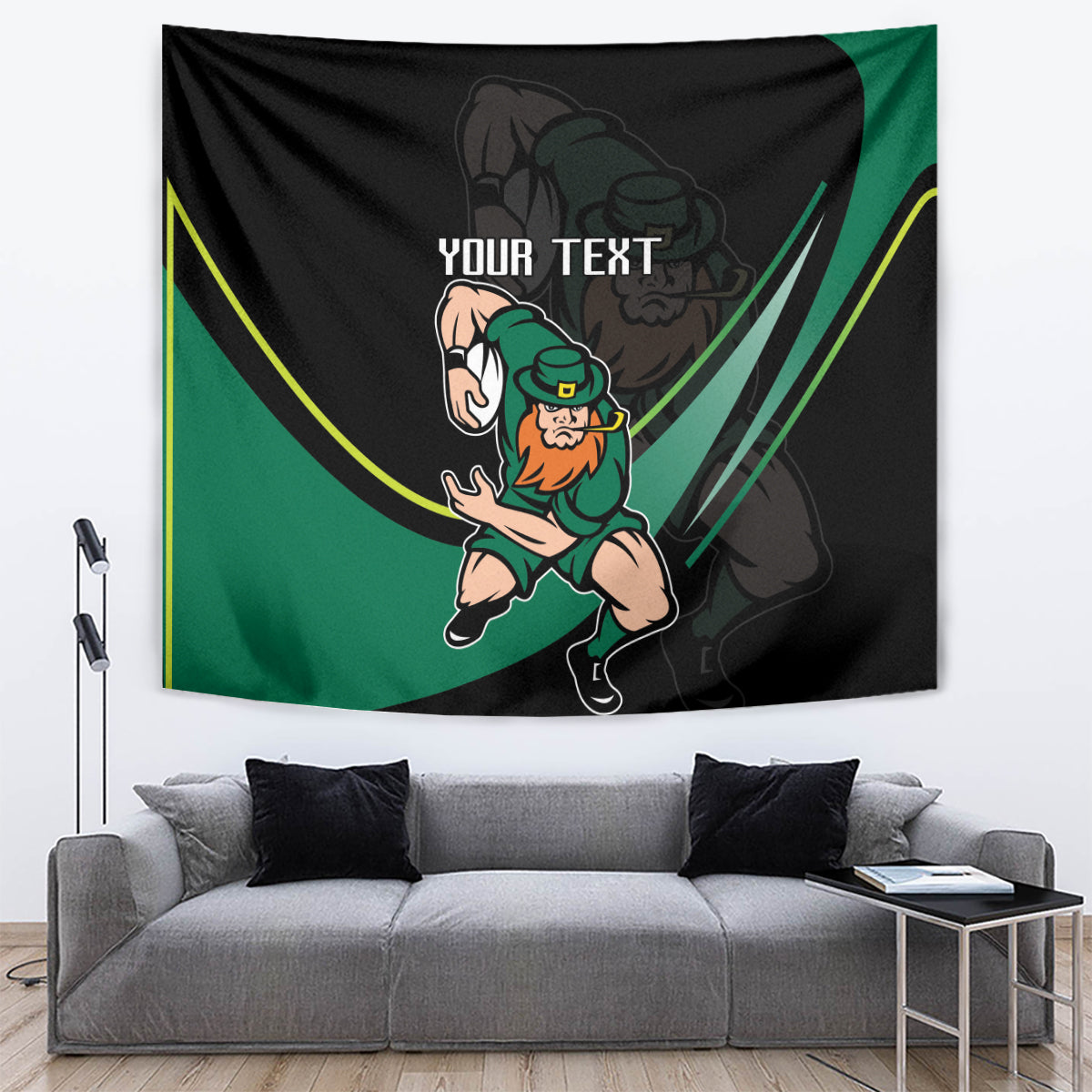 Custom Ireland Rugby Tapestry Irish Shamrocks Warriors Sporty Style - Wonder Print Shop