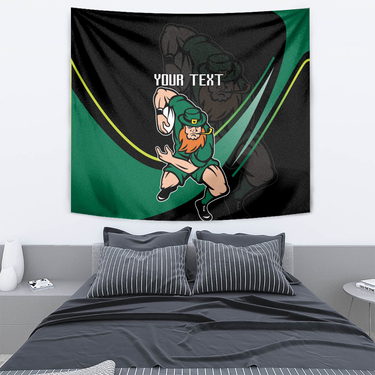 Custom Ireland Rugby Tapestry Irish Shamrocks Warriors Sporty Style - Wonder Print Shop