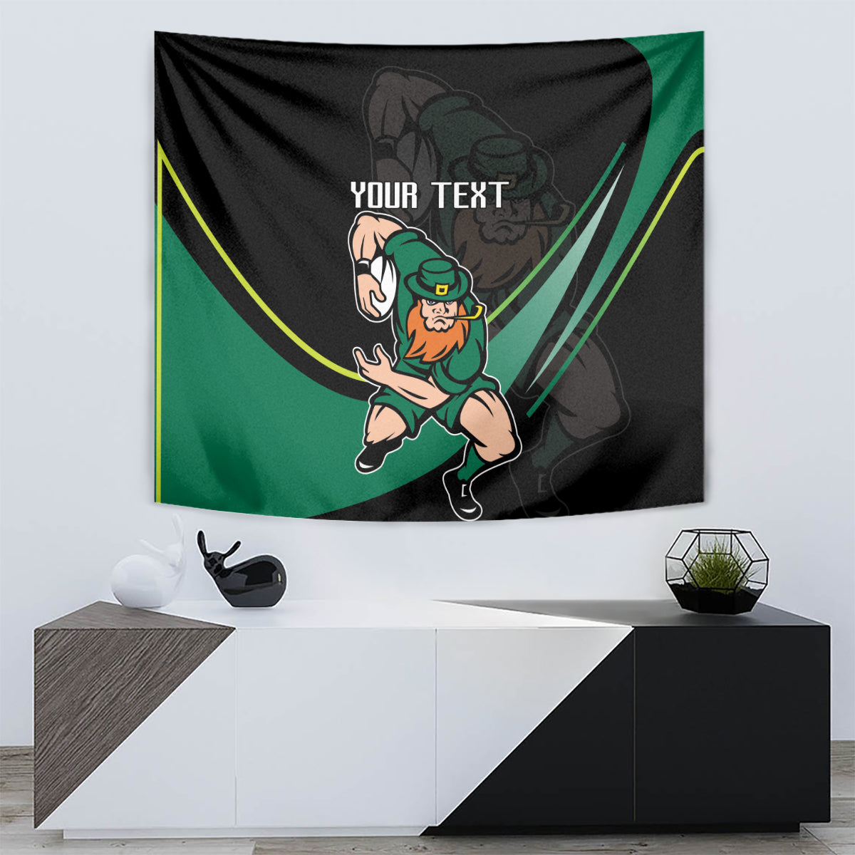 Custom Ireland Rugby Tapestry Irish Shamrocks Warriors Sporty Style - Wonder Print Shop