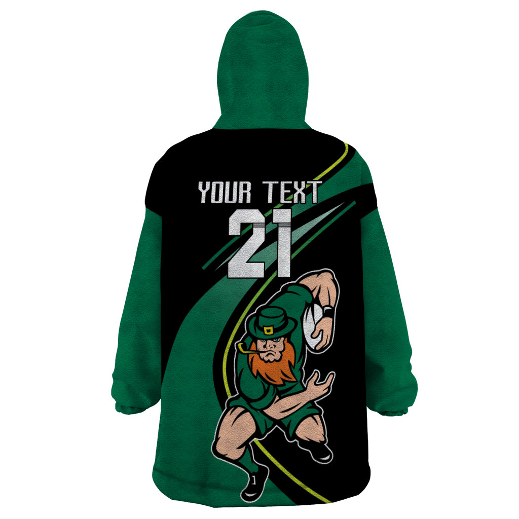 Custom Ireland Rugby Wearable Blanket Hoodie Irish Shamrocks Warriors Sporty Style - Wonder Print Shop