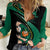 Custom Ireland Rugby Women Casual Shirt Irish Shamrocks Warriors Sporty Style - Wonder Print Shop