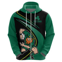 Custom Ireland Rugby Zip Hoodie Irish Shamrocks Warriors Sporty Style - Wonder Print Shop