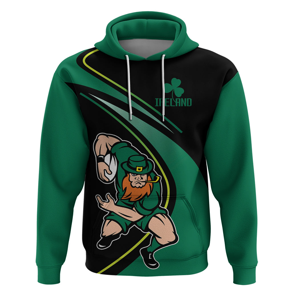 Custom Ireland Rugby Zip Hoodie Irish Shamrocks Warriors Sporty Style - Wonder Print Shop