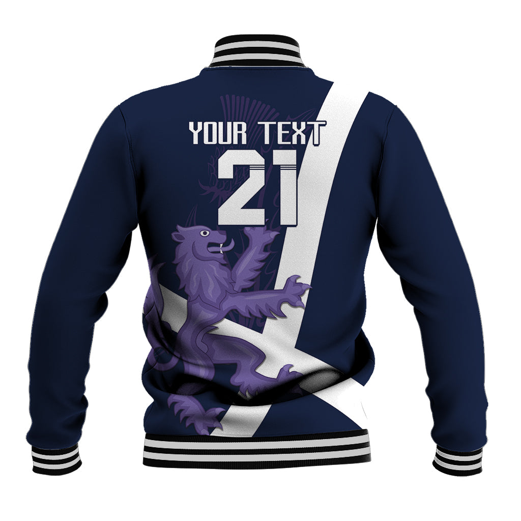 Custom Scotland Rugby Baseball Jacket Scottish Lion and Thistle LT9 - Wonder Print Shop