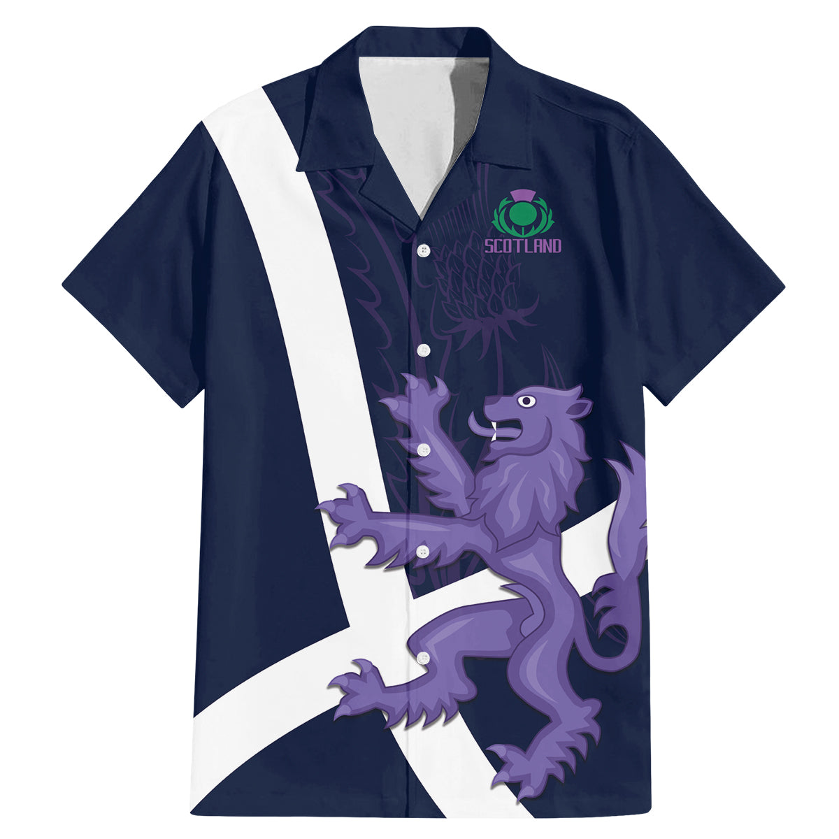 Custom Scotland Rugby Family Matching Mermaid Dress and Hawaiian Shirt Scottish Lion and Thistle LT9 - Wonder Print Shop