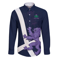 Custom Scotland Rugby Family Matching Off Shoulder Maxi Dress and Hawaiian Shirt Scottish Lion and Thistle LT9 - Wonder Print Shop