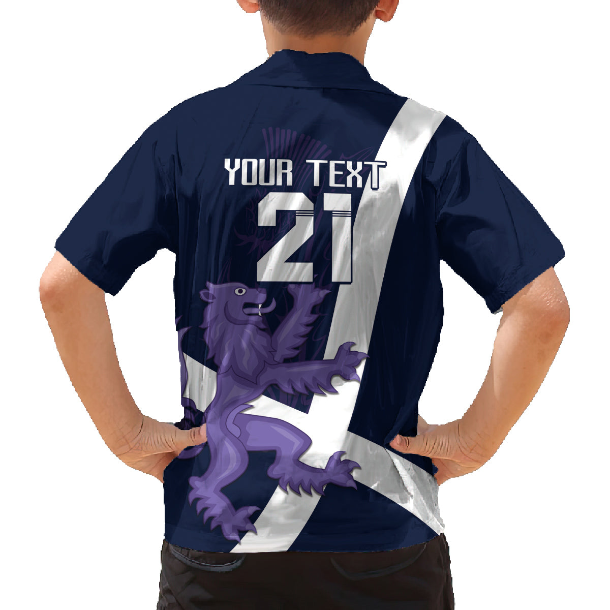 Custom Scotland Rugby Family Matching Tank Maxi Dress and Hawaiian Shirt Scottish Lion and Thistle - Wonder Print Shop