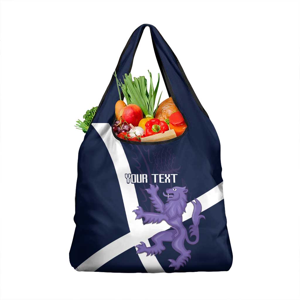 Custom Scotland Rugby Grocery Bag Scottish Lion and Thistle