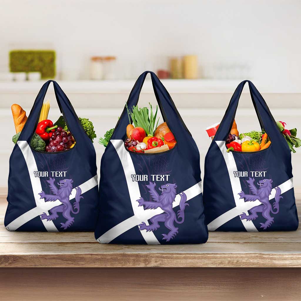 Custom Scotland Rugby Grocery Bag Scottish Lion and Thistle