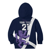 Custom Scotland Rugby Kid Hoodie Scottish Lion and Thistle - Wonder Print Shop