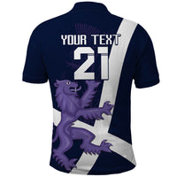 Custom Scotland Rugby Polo Shirt Scottish Lion and Thistle - Wonder Print Shop