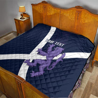 Custom Scotland Rugby Quilt Scottish Lion and Thistle - Wonder Print Shop