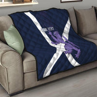 Custom Scotland Rugby Quilt Scottish Lion and Thistle - Wonder Print Shop