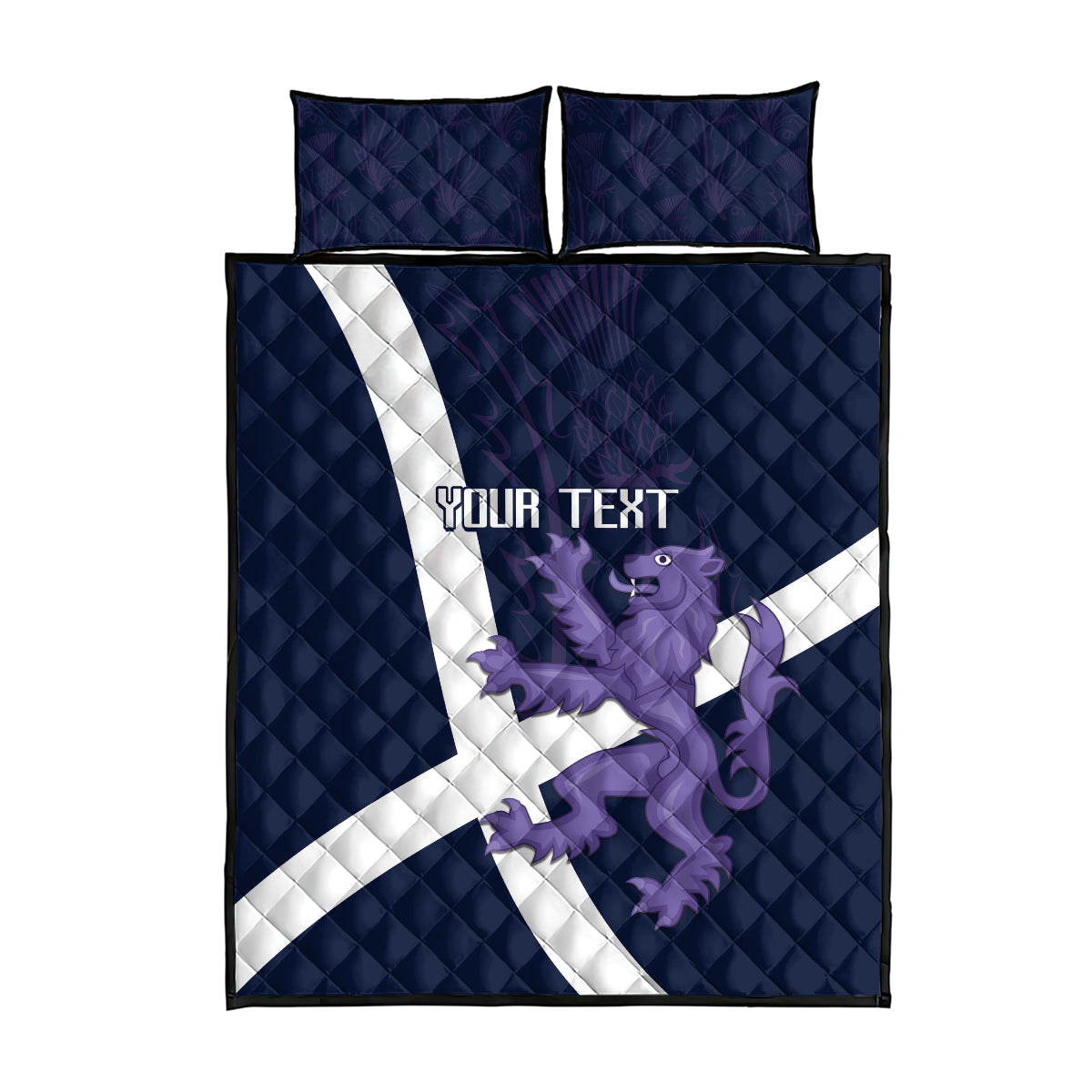 Custom Scotland Rugby Quilt Bed Set Scottish Lion and Thistle - Wonder Print Shop