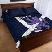 Custom Scotland Rugby Quilt Bed Set Scottish Lion and Thistle - Wonder Print Shop