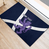 Custom Scotland Rugby Rubber Doormat Scottish Lion and Thistle - Wonder Print Shop