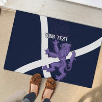 Custom Scotland Rugby Rubber Doormat Scottish Lion and Thistle - Wonder Print Shop