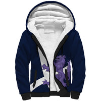 Custom Scotland Rugby Sherpa Hoodie Scottish Lion and Thistle - Wonder Print Shop