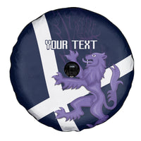 Custom Scotland Rugby Spare Tire Cover Scottish Lion and Thistle - Wonder Print Shop