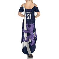 Custom Scotland Rugby Summer Maxi Dress Scottish Lion and Thistle - Wonder Print Shop