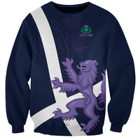 Custom Scotland Rugby Sweatshirt Scottish Lion and Thistle - Wonder Print Shop