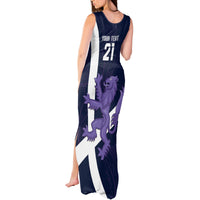 Custom Scotland Rugby Tank Maxi Dress Scottish Lion and Thistle - Wonder Print Shop