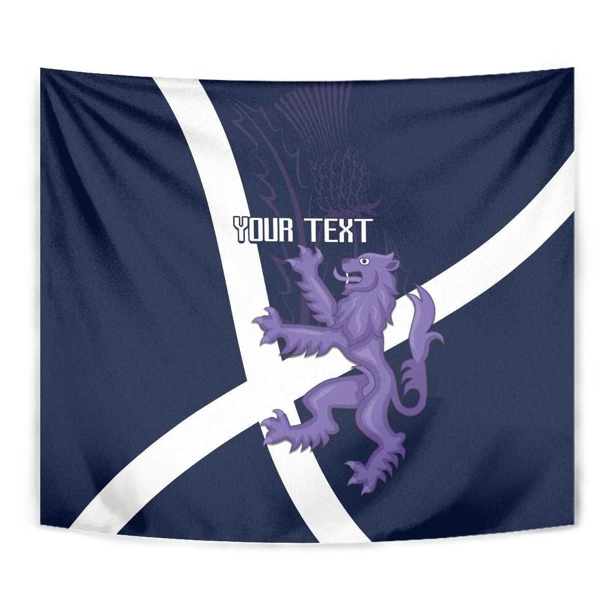 Custom Scotland Rugby Tapestry Scottish Lion and Thistle - Wonder Print Shop
