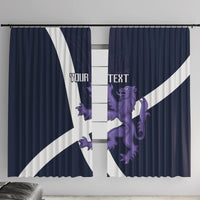 Custom Scotland Rugby Window Curtain Scottish Lion and Thistle - Wonder Print Shop