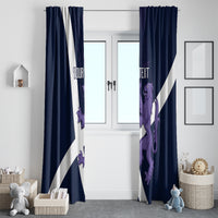 Custom Scotland Rugby Window Curtain Scottish Lion and Thistle - Wonder Print Shop