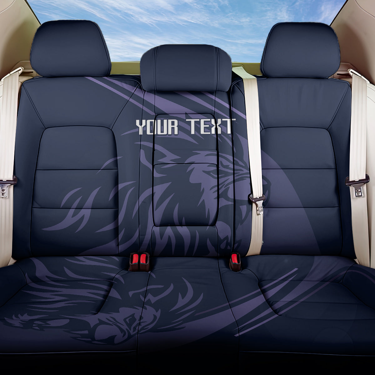 Custom Scotland Rugby Back Car Seat Cover Scottish Lion Sporty Style LT9 - Wonder Print Shop