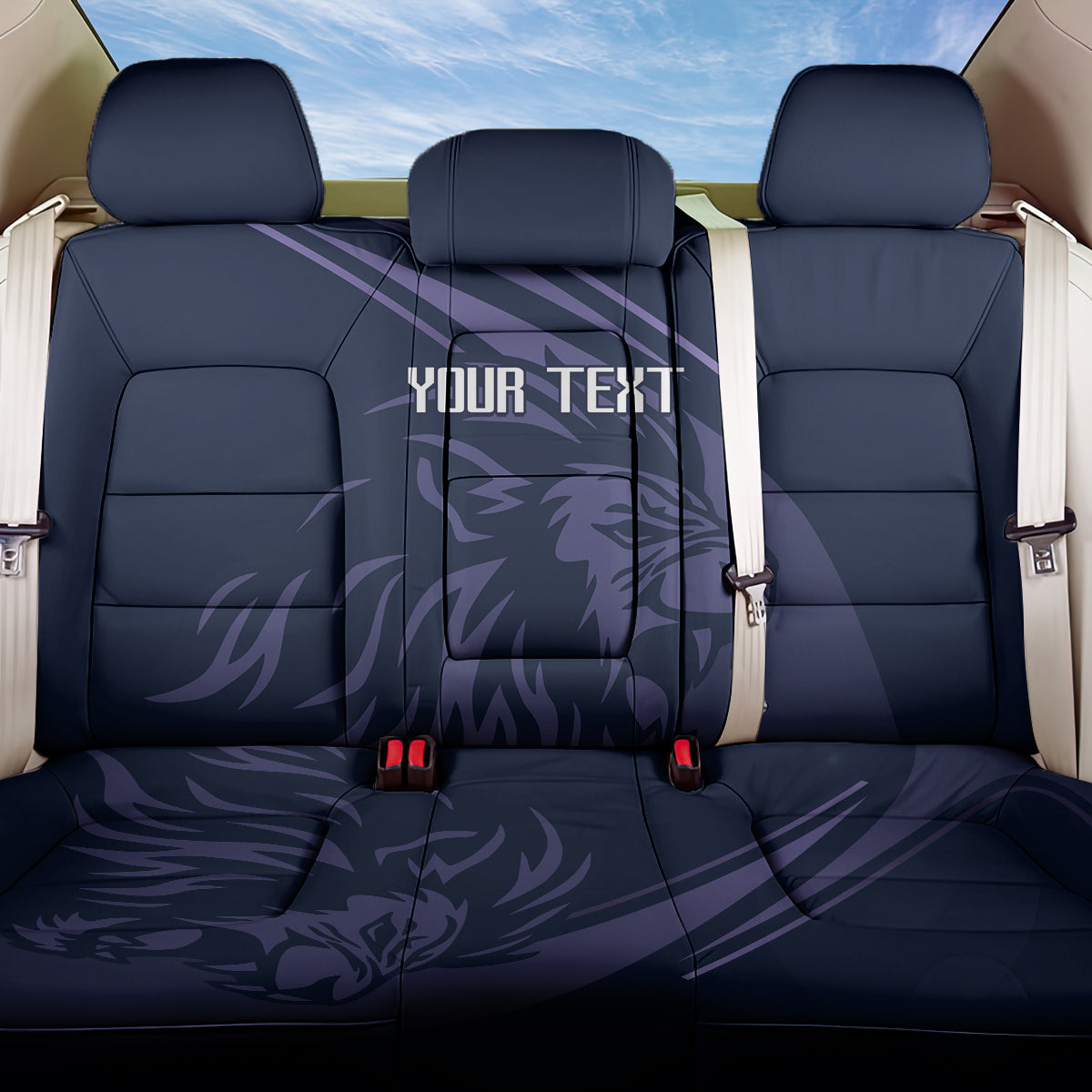 Custom Scotland Rugby Back Car Seat Cover Scottish Lion Sporty Style