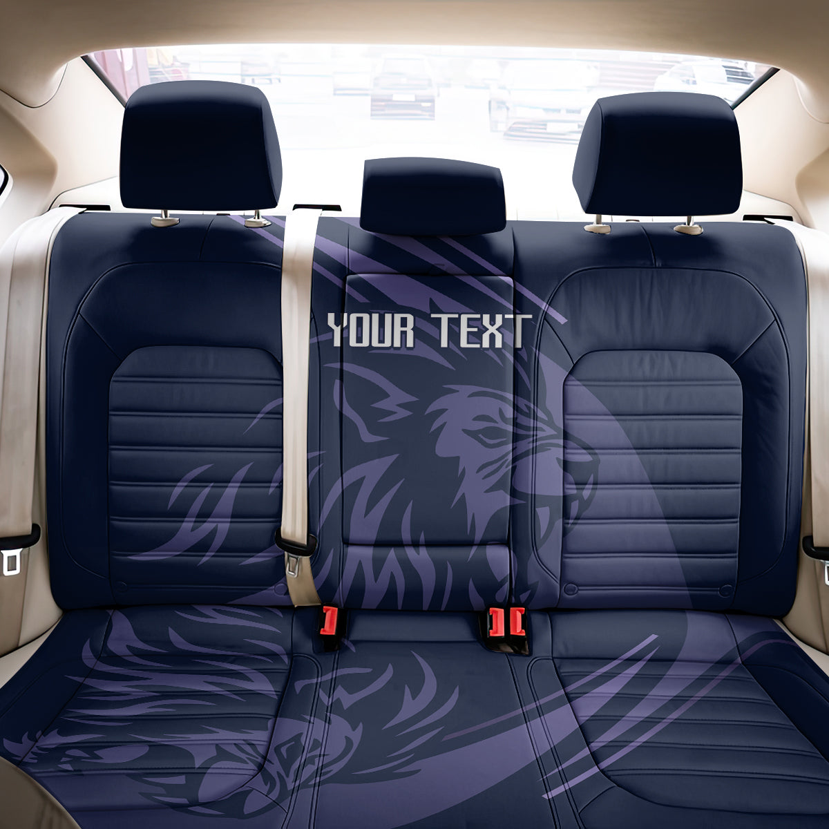 Custom Scotland Rugby Back Car Seat Cover Scottish Lion Sporty Style LT9 - Wonder Print Shop