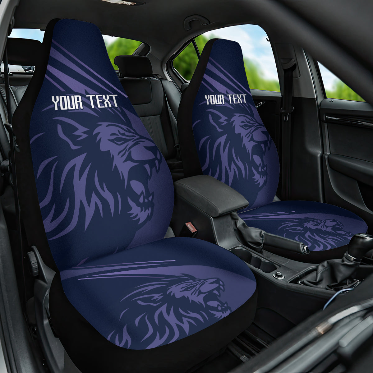 Custom Scotland Rugby Car Seat Cover Scottish Lion Sporty Style