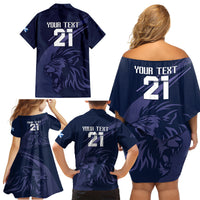 Custom Scotland Rugby Family Matching Off Shoulder Short Dress and Hawaiian Shirt Scottish Lion Sporty Style LT9 - Wonder Print Shop
