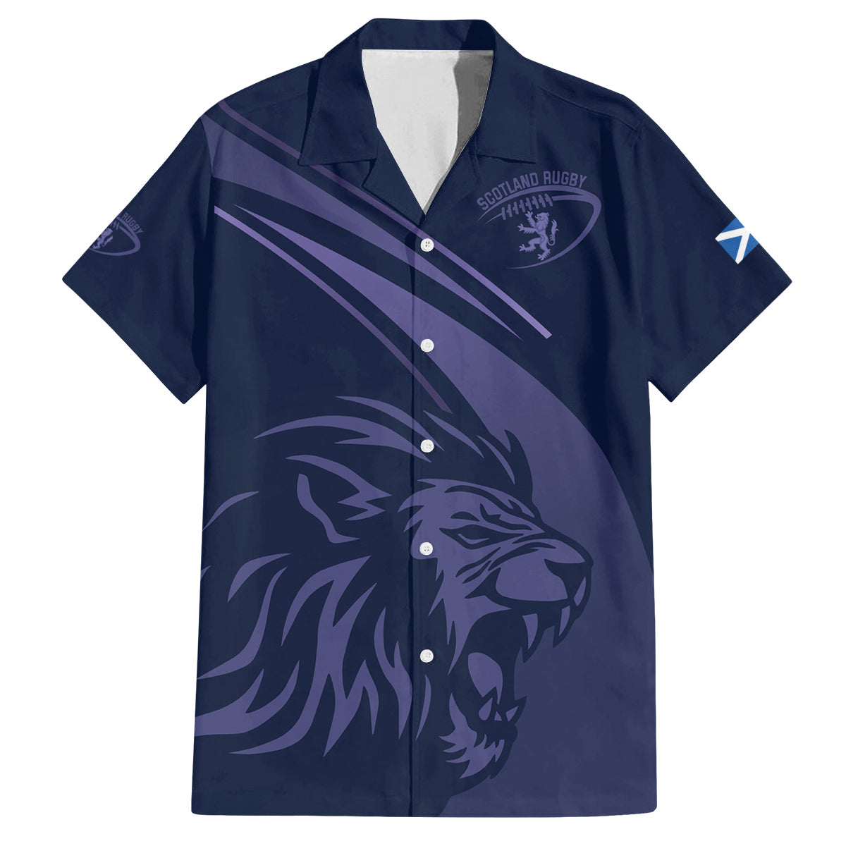 Custom Scotland Rugby Family Matching Off Shoulder Short Dress and Hawaiian Shirt Scottish Lion Sporty Style LT9 - Wonder Print Shop