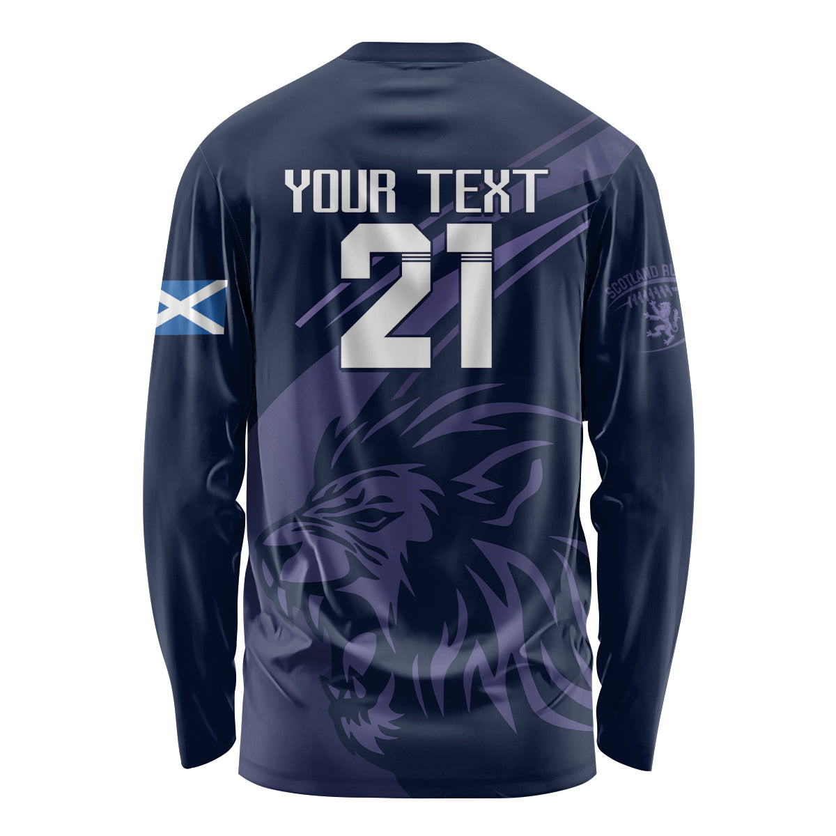 Custom Scotland Rugby Long Sleeve Shirt Scottish Lion Sporty Style - Wonder Print Shop