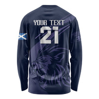 Custom Scotland Rugby Long Sleeve Shirt Scottish Lion Sporty Style - Wonder Print Shop