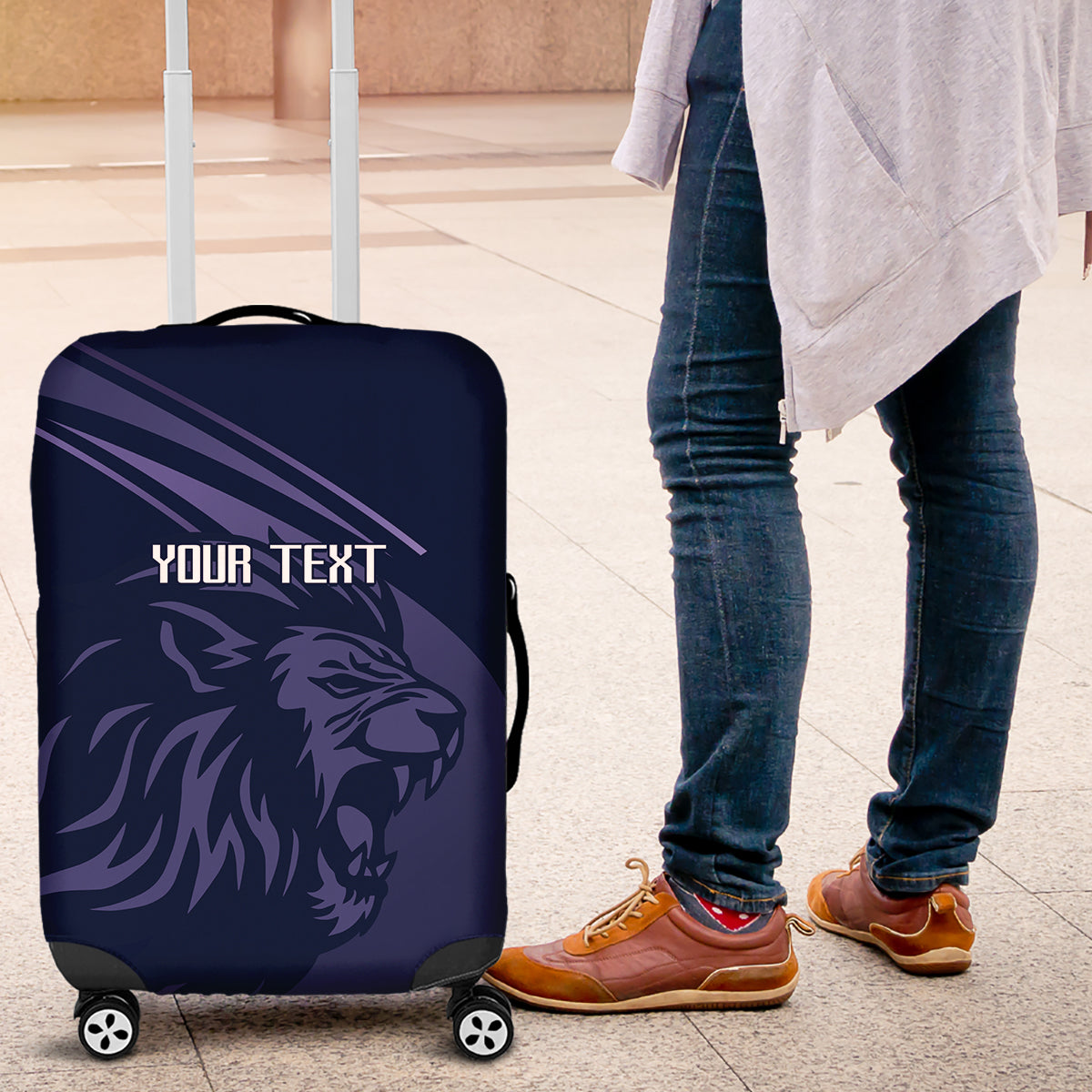 Custom Scotland Rugby Luggage Cover Scottish Lion Sporty Style
