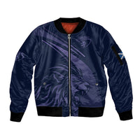 Custom Scotland Rugby Sleeve Zip Bomber Jacket Scottish Lion Sporty Style - Wonder Print Shop