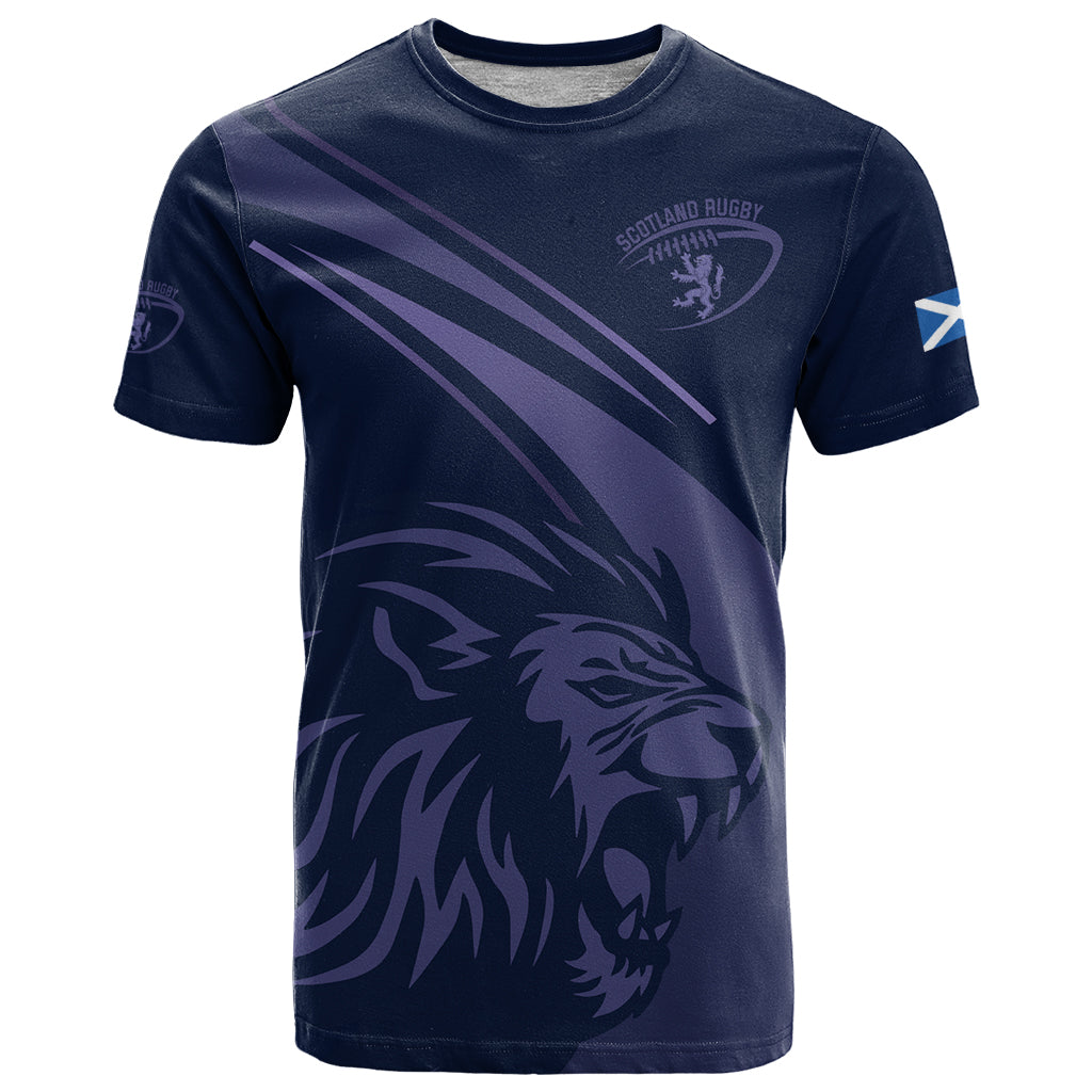 Custom Scotland Rugby T Shirt Scottish Lion Sporty Style - Wonder Print Shop